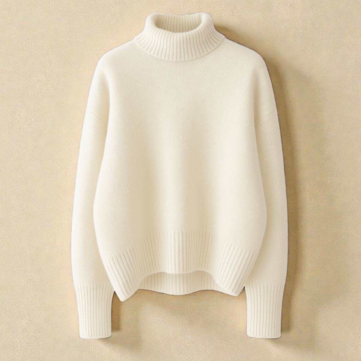 Pull chic et confortable Danoir Paris INES, couleur marron, porté par un mannequin, détails du tissu et coupe élégante visible.