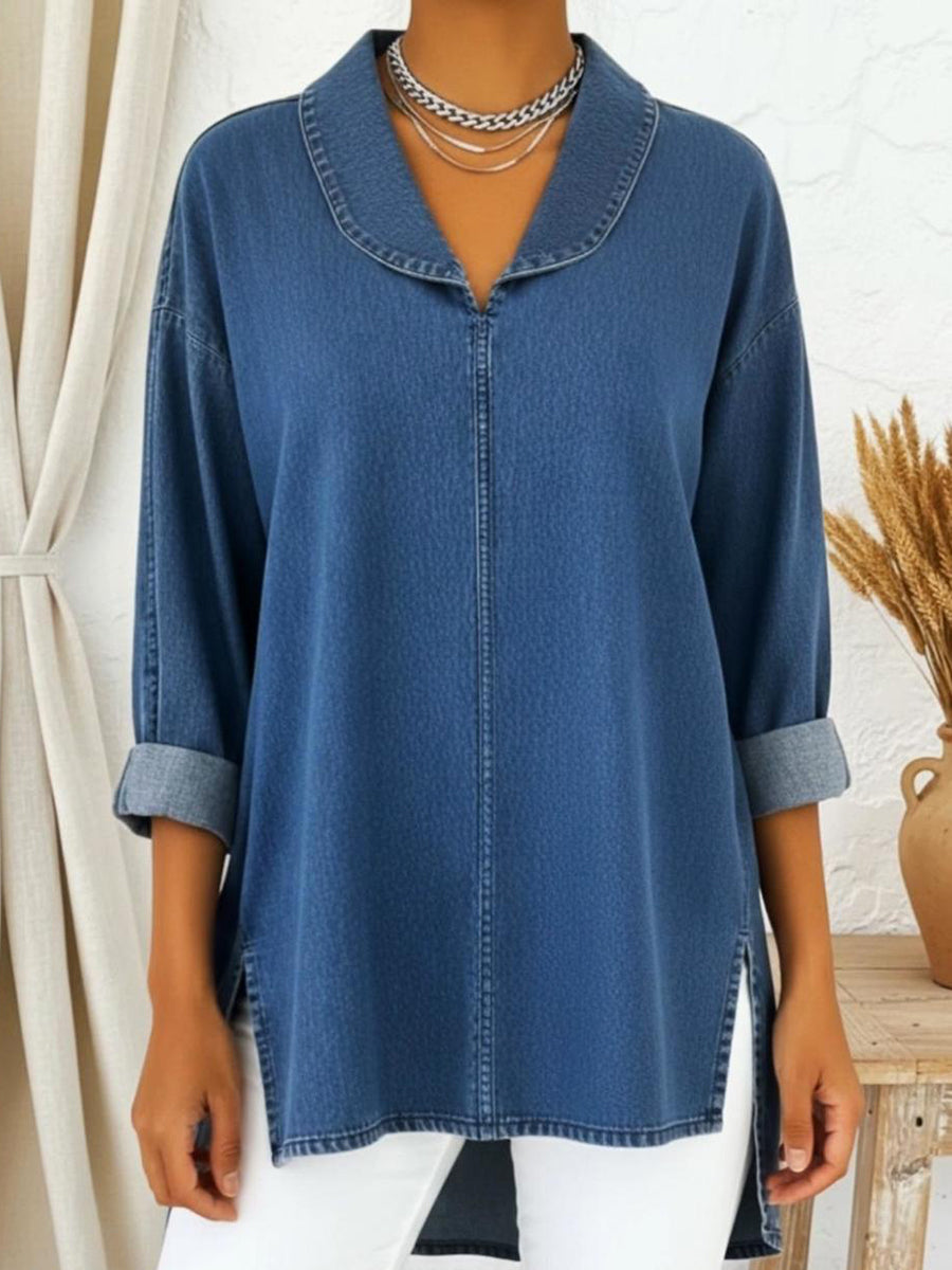 Chemise rétro chic Danoir Paris Prysaviennea en kaki, style élégant avec détails vintage, pour femme.