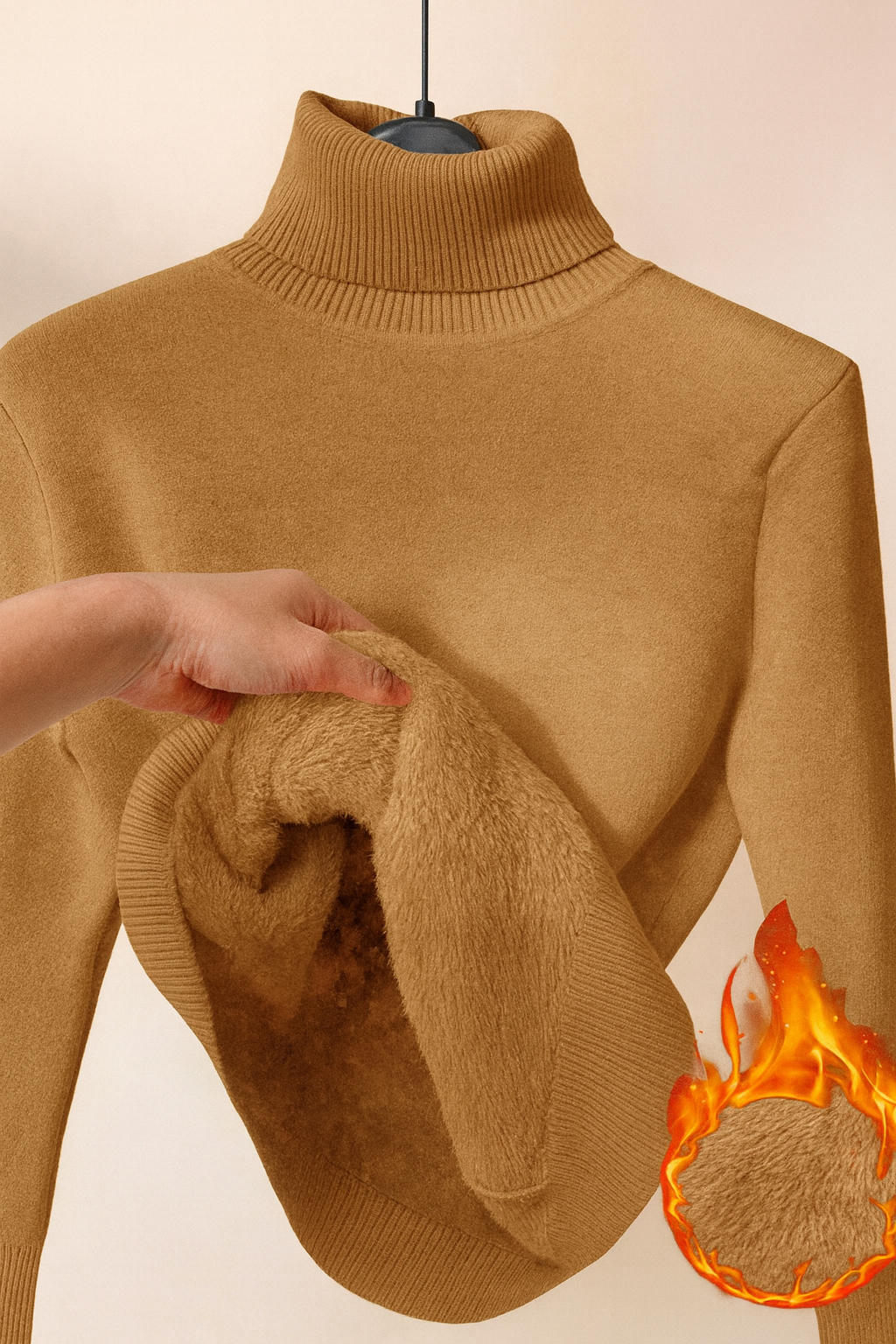 Pull doublé Sophie de Danoir Paris en caramel, élégant avec finition douce et confortable, pour un look chic et décontracté.
