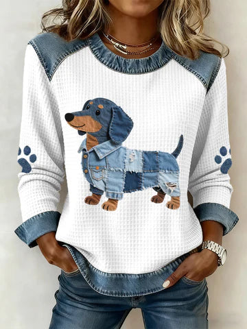 Haut décontracté pour chien Daisy de Danoir Paris, en tissu bleu avec détails élégants, pour un look confortable et stylé.