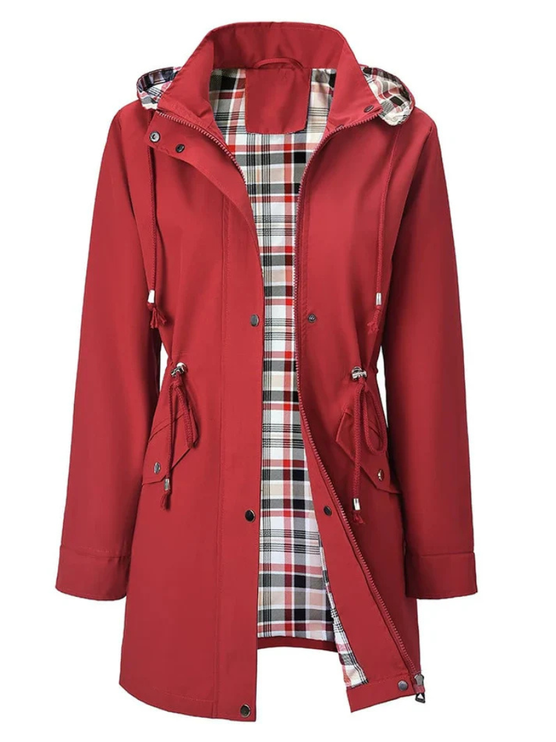 Veste imperméable élégante Delsina de Danoir Paris en violet, coupe moderne et tissu imperméable pour un style sophistiqué.