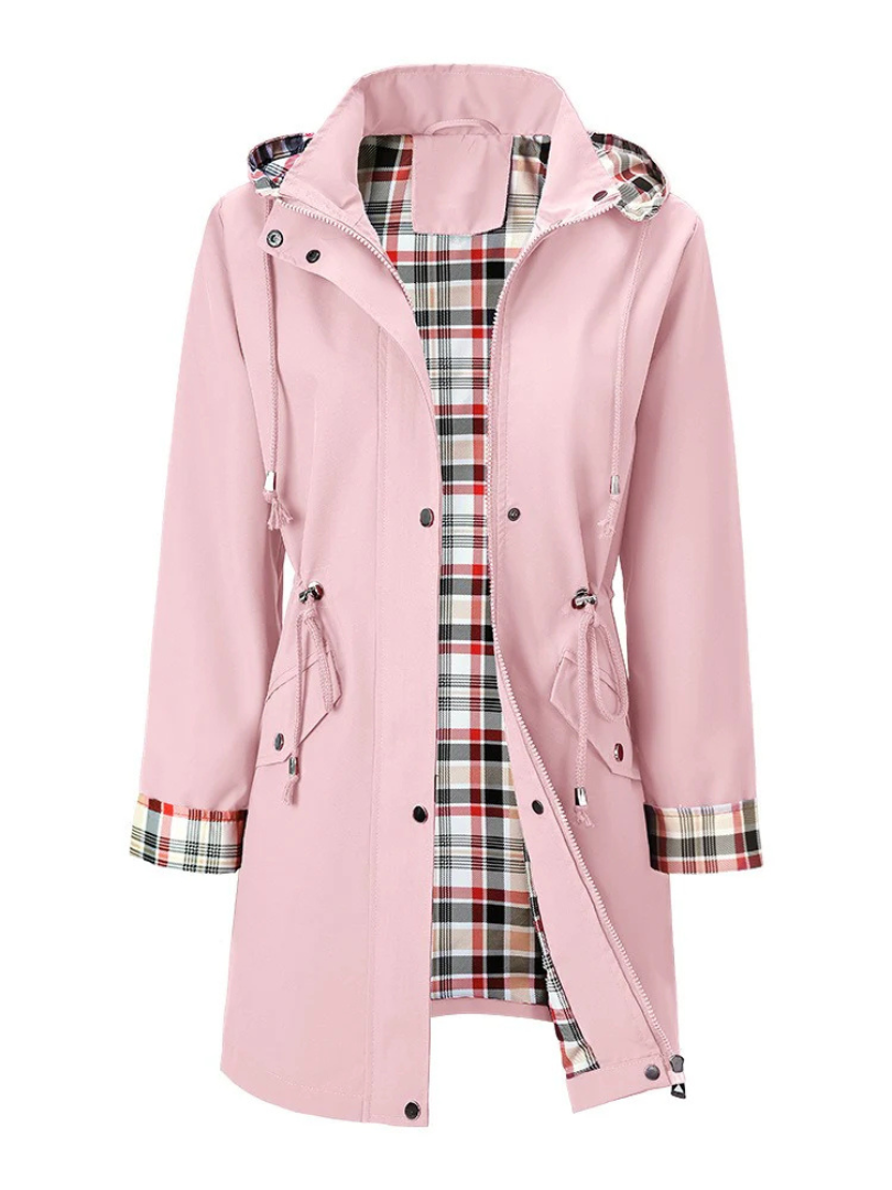 Veste imperméable élégante Delsina de Danoir Paris en violet, style moderne et finition raffinée pour femme.