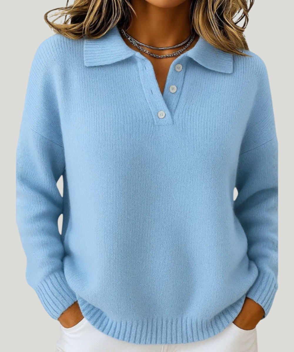Pull doux chic pour femme en blanc de la marque Danoir Paris, modèle FR1618, avec design élégant et confortable.