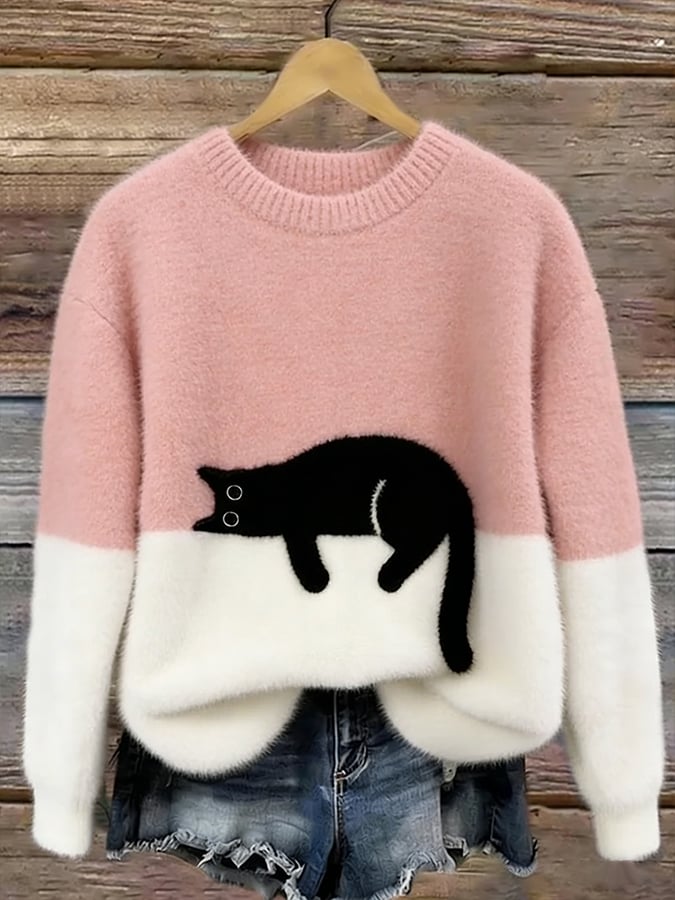 Pull doux et mignon LanaCat de Danoir Paris, orange, taille S, en laine confortable pour animal domestique.