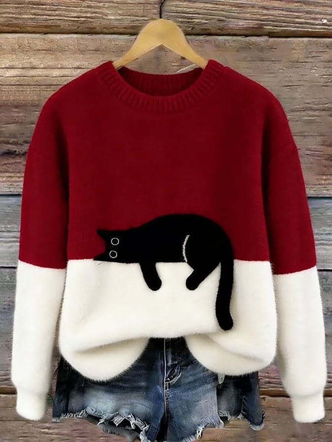 Pull doux et mignon LanaCat de Danoir Paris, en orange, taille S, en laine confortable pour chat.