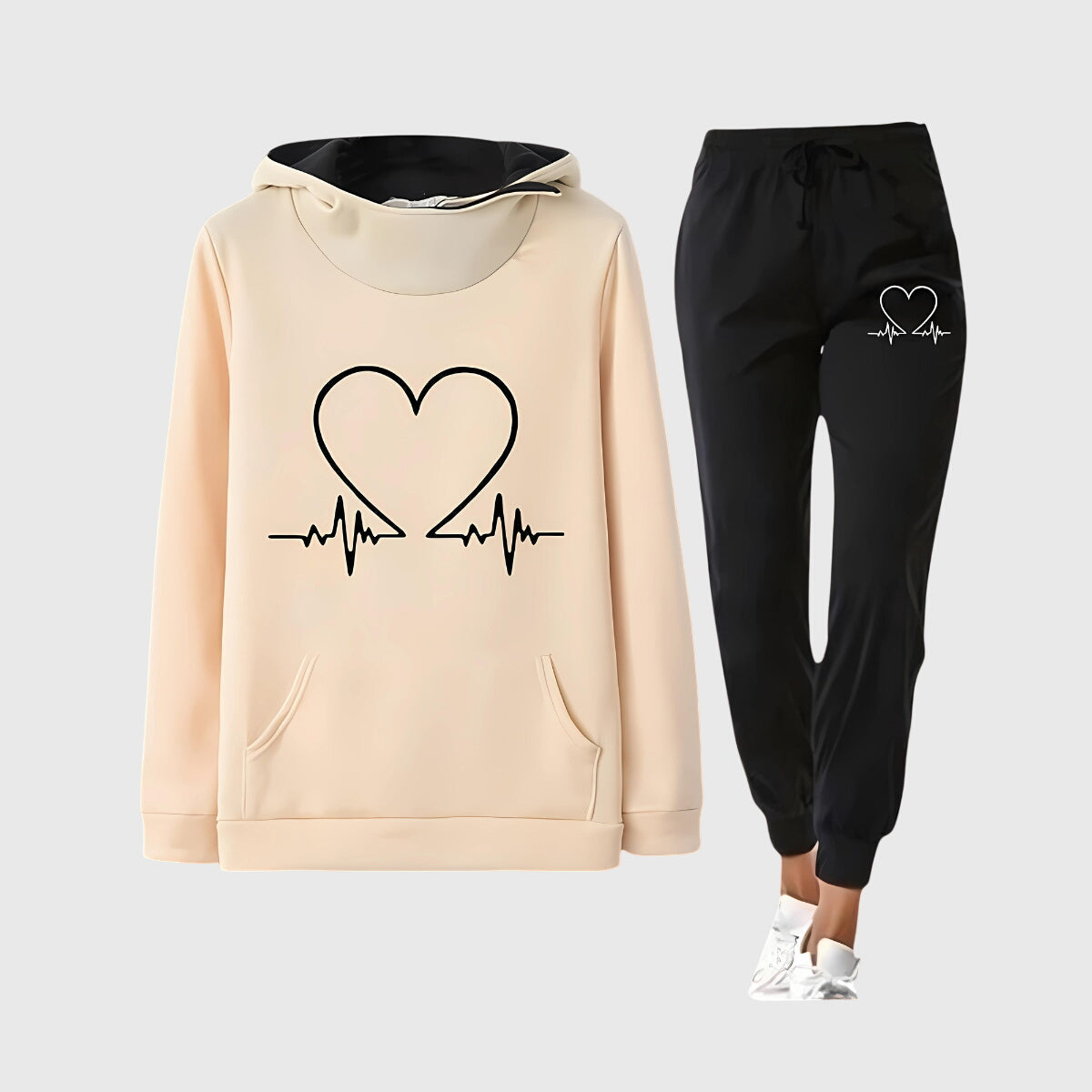 Ensemble sport élégant Hilary de Danoir Paris, costume rose FR794, vêtement de sport féminin avec détails raffinés.
