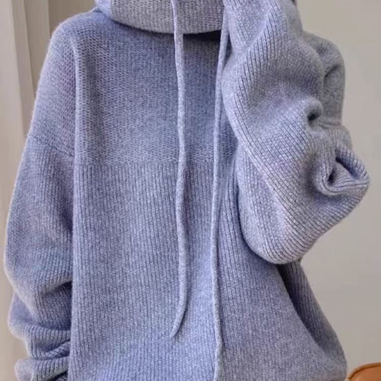 Pull-over oversize vert Danoir Paris Loren FR816, style chic, doux tissu avec col rond et manches longues.