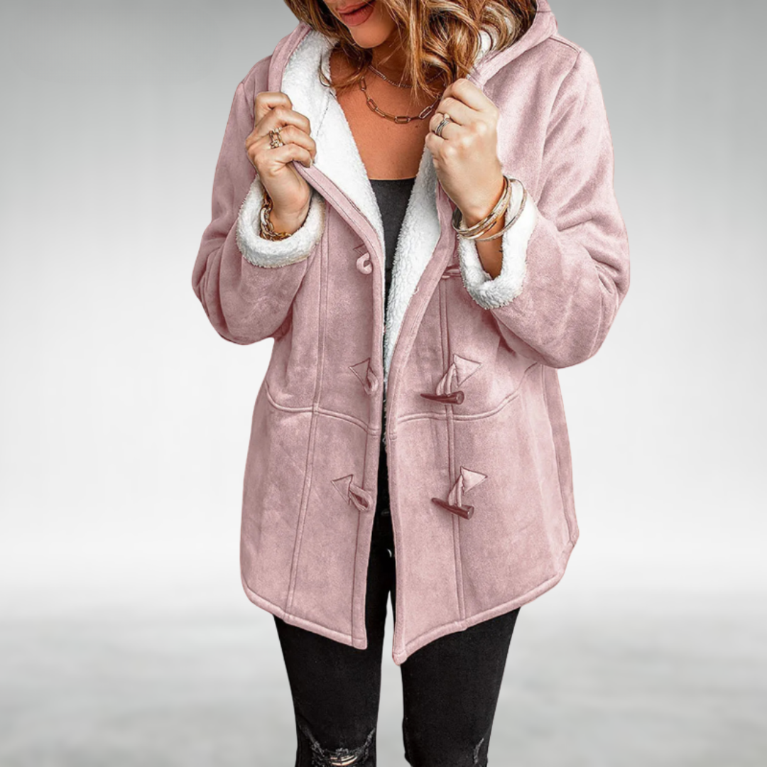 Veste d'hiver grise Danoir Paris Amanda FR822, élégante et chaude, avec un design sophistiqué et des détails modernes.