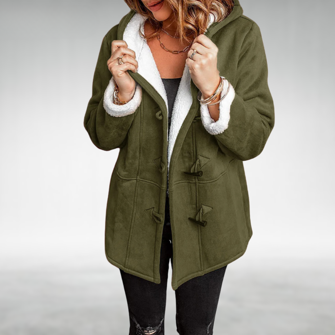 Veste d'hiver grise Danoir Paris Amanda FR822, élégante et chaude, avec détails raffinés pour un look sophistiqué.