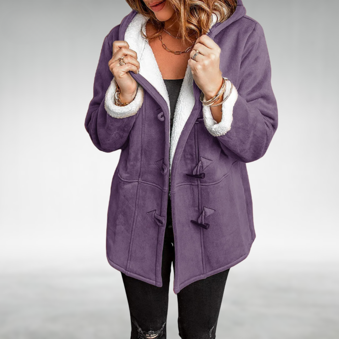 Veste d'hiver grise Danoir Paris Amanda FR822, élégante et chaude, avec un design sophistiqué et des détails modernes.