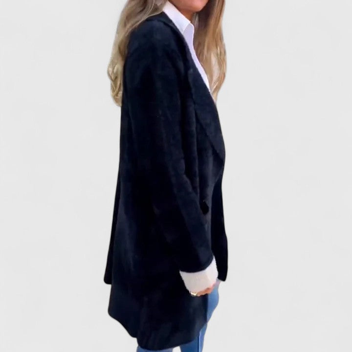 Manteau chaud chic Danoir Paris Sofieeee FR863, vert, coupe élégante, détails sophistiqués, idéal pour l'hiver.