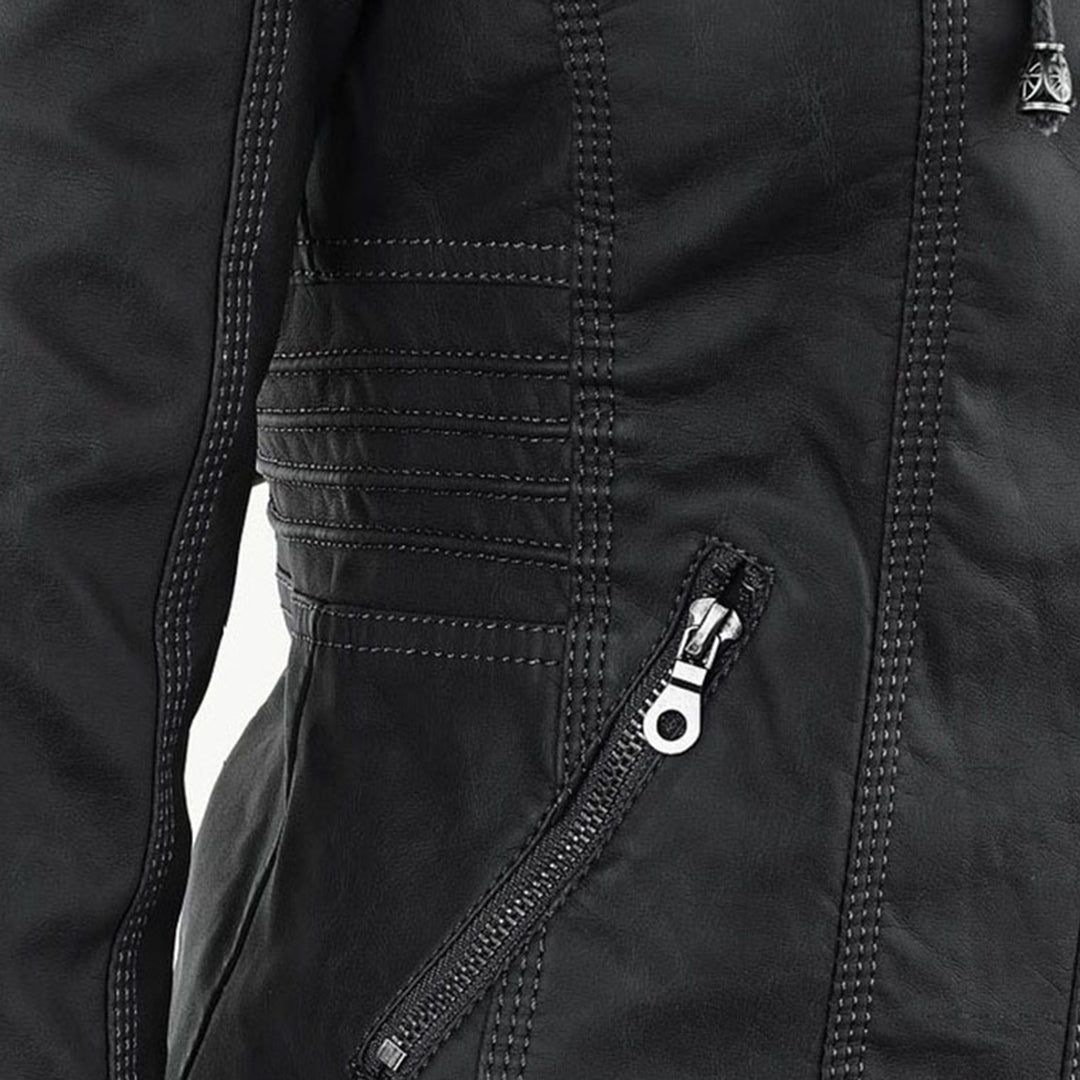 Veste motard élégante Kiana de Danoir Paris, coupe ajustée en marron, style moderne et sophistiqué, pour femme.