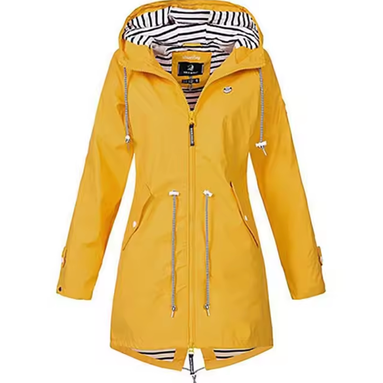 Veste waterproof élégante Linde de Danoir Paris, couleur noire, coupe ajustée, pour femme, FR885.