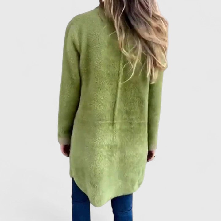 Manteau chic et chaud Sofie de Danoir Paris, en vert, taille XL, détail élégant et tissu confortable.