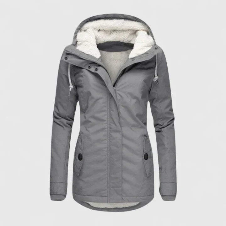 Manteau chic et confortable Juliandra de Danoir Paris, en bleu, taille S, avec coupe élégante et détails raffinés.