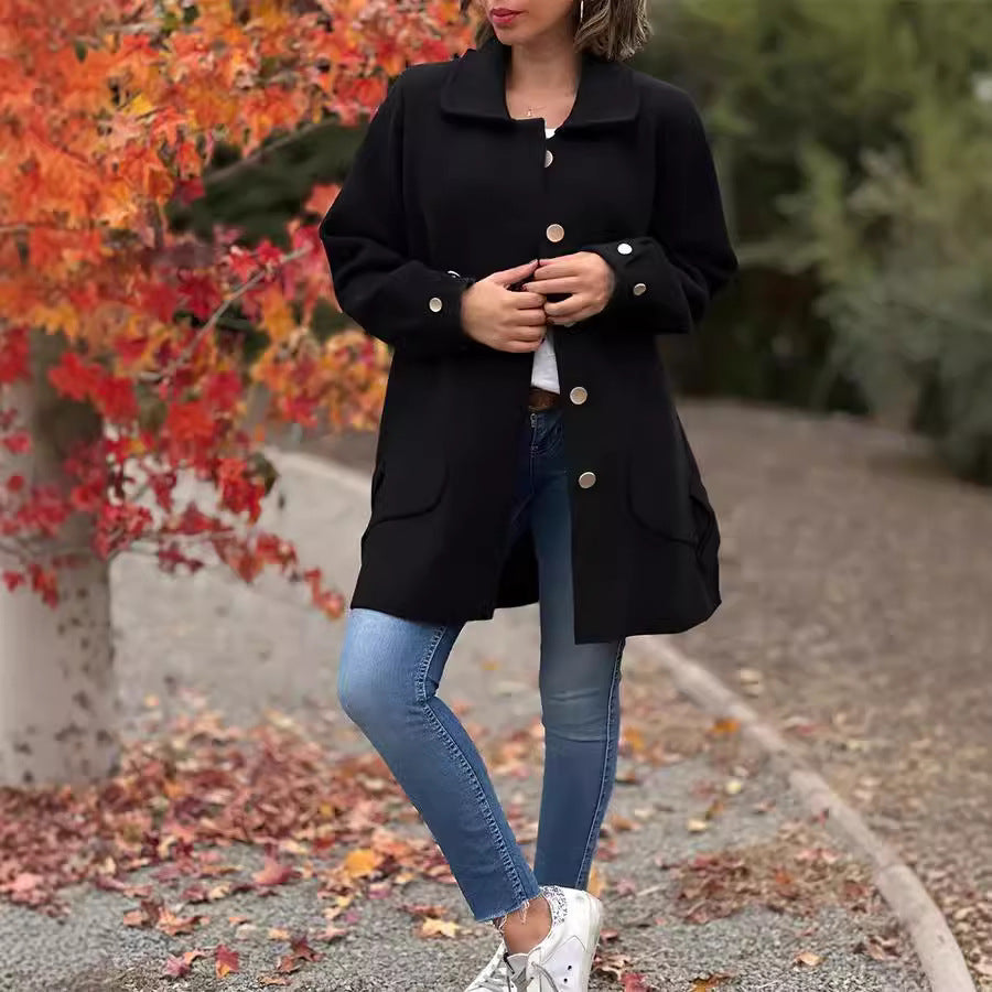 Manteau oversize élégant Danoir Paris FR915 Maelis en beige, coupe ample et style sophistiqué, vue de face.