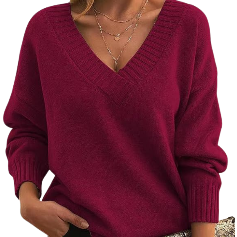 Pull élégant Lenia en mélange de cachemire de la marque Danoir Paris, couleur abricot, porté sur mannequin.
