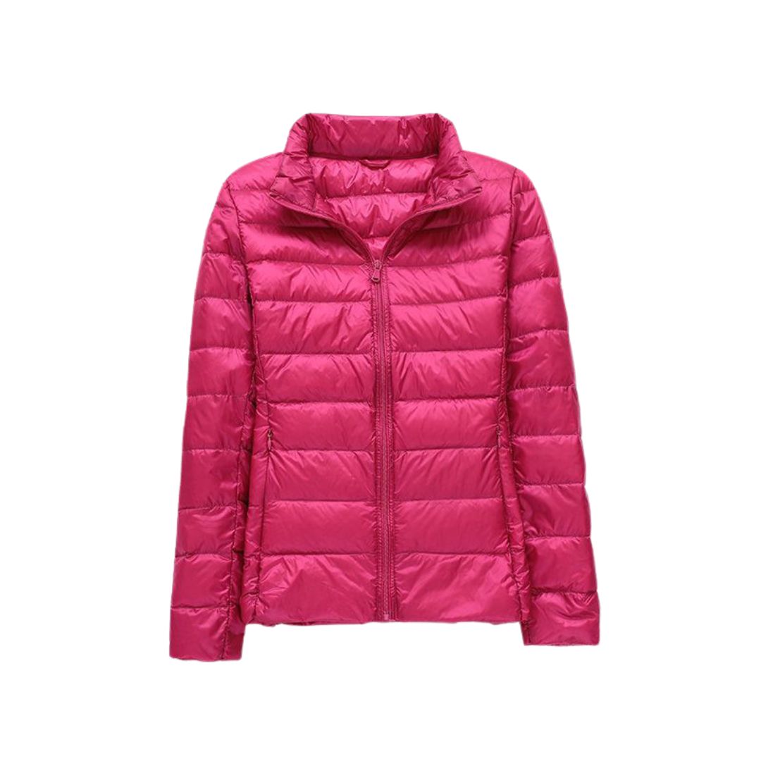 Veste ultra légère et élégante Danoir Paris Elin en rose, finition sophistiquée, adaptée pour un style chic et confortable.