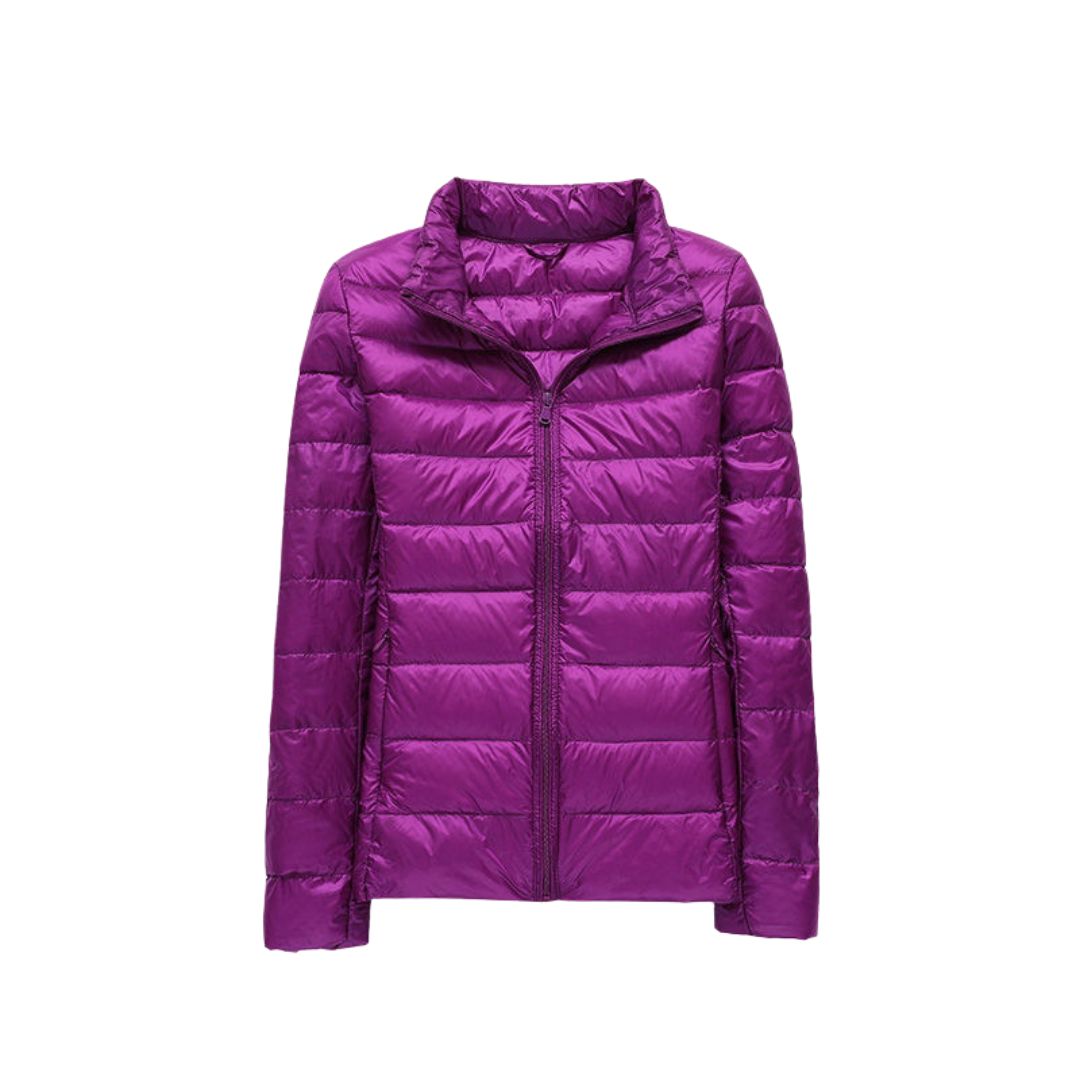 Veste ultra légère Danoir Paris Elin FR939 en rose, élégante et moderne, vue de face sur un fond neutre.