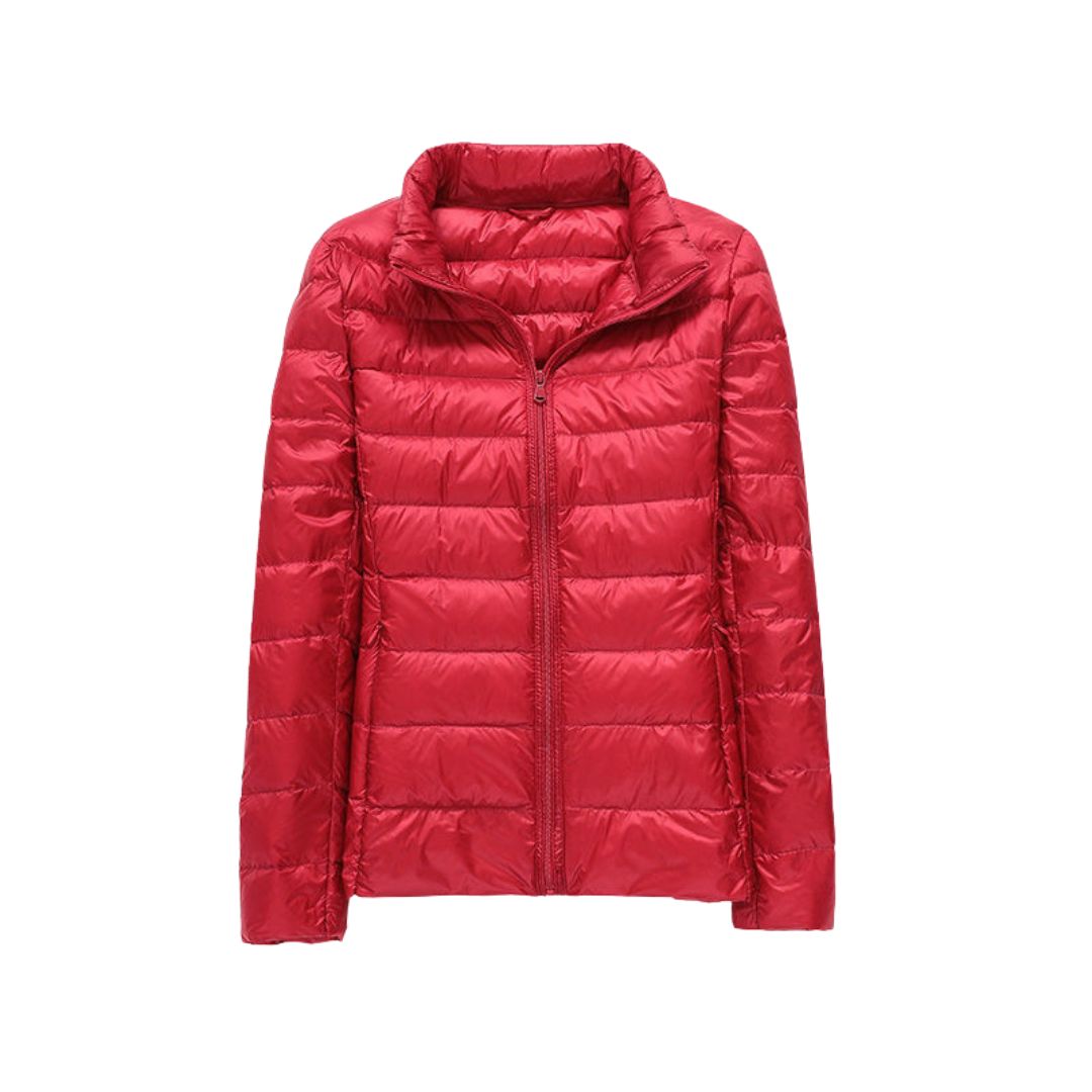 Veste ultra légère élégante Danoir Paris Elin FR939 de couleur rose, parfaite pour un style sophistiqué et léger.