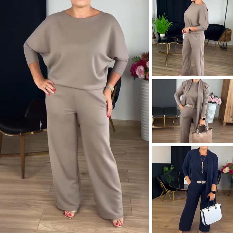Ensemble élégant et confortable Brumello FR943 de Danoir Paris, noir, taille XS, avec veste et pantalon en tissu doux.