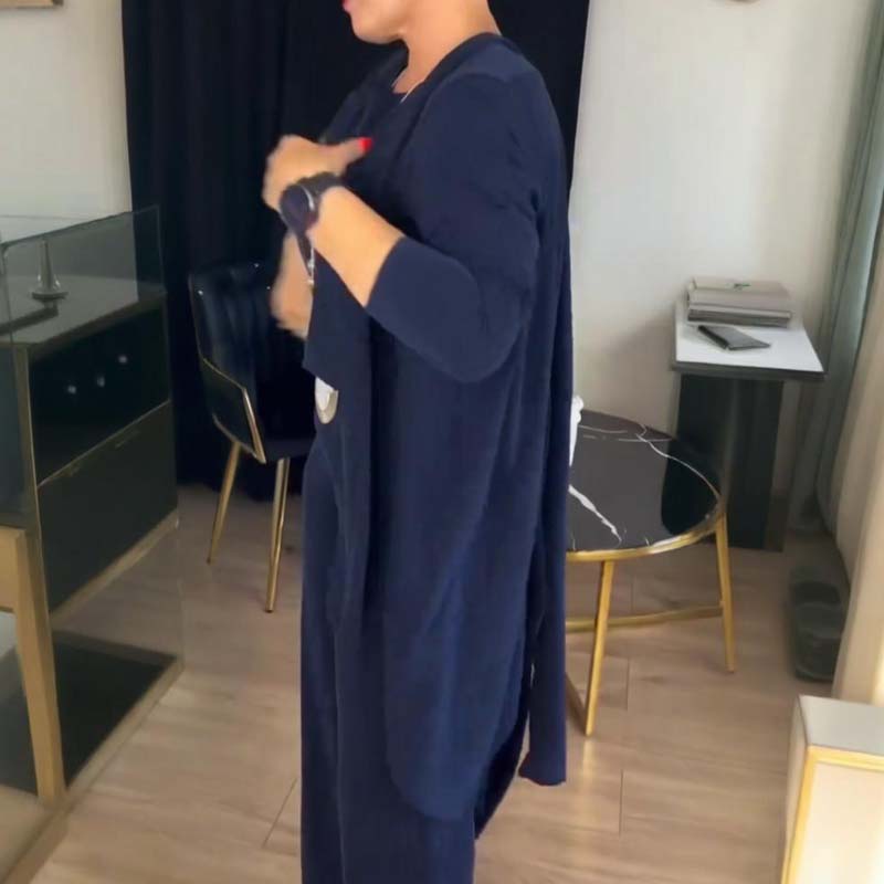 Ensemble élégant et confortable Brumello de Danoir Paris, noir, taille XS, vue de face avec détails de tissu et coupe raffinée.