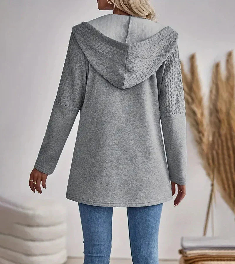 Sweat à capuche gris Danoir Paris FR945 Plume, élégant et confortable, avec capuche et design moderne.