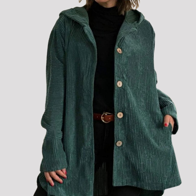 Veste en velours Isabelle Danoir Paris, confortable, couleur bordeaux, pour femmes, vue de face.