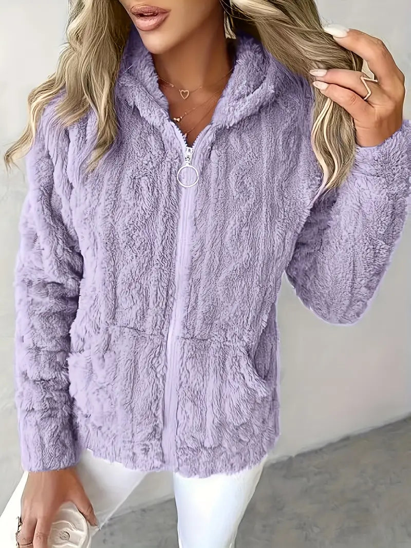 Sweat doux et moderne Ganka de Danoir Paris en violet, style confortable et tendance, vue de face.