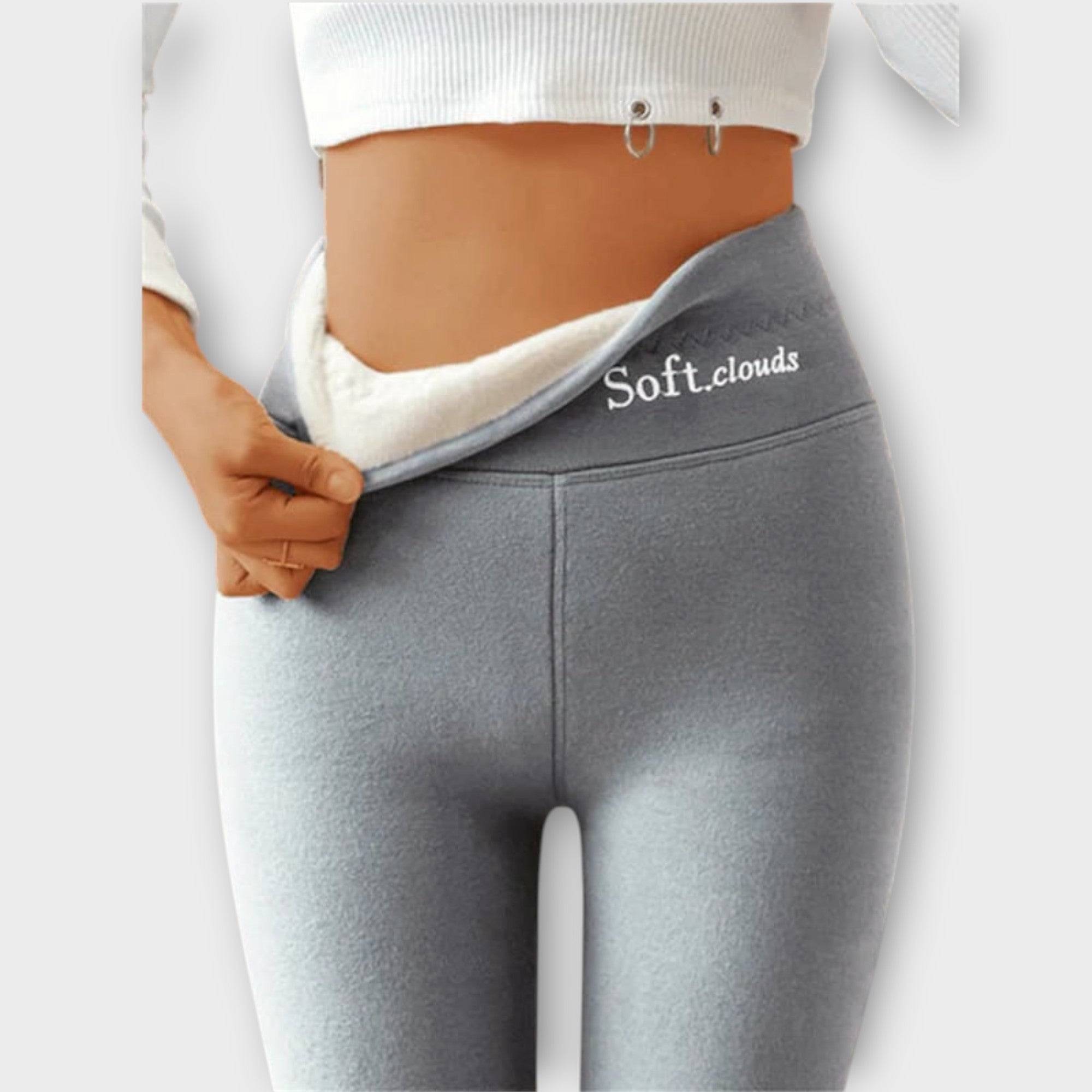 Pantalon d'hiver gris foncé Danoir Paris FR971 Nordelle élégant, en tissu chaud et confortable pour femme.