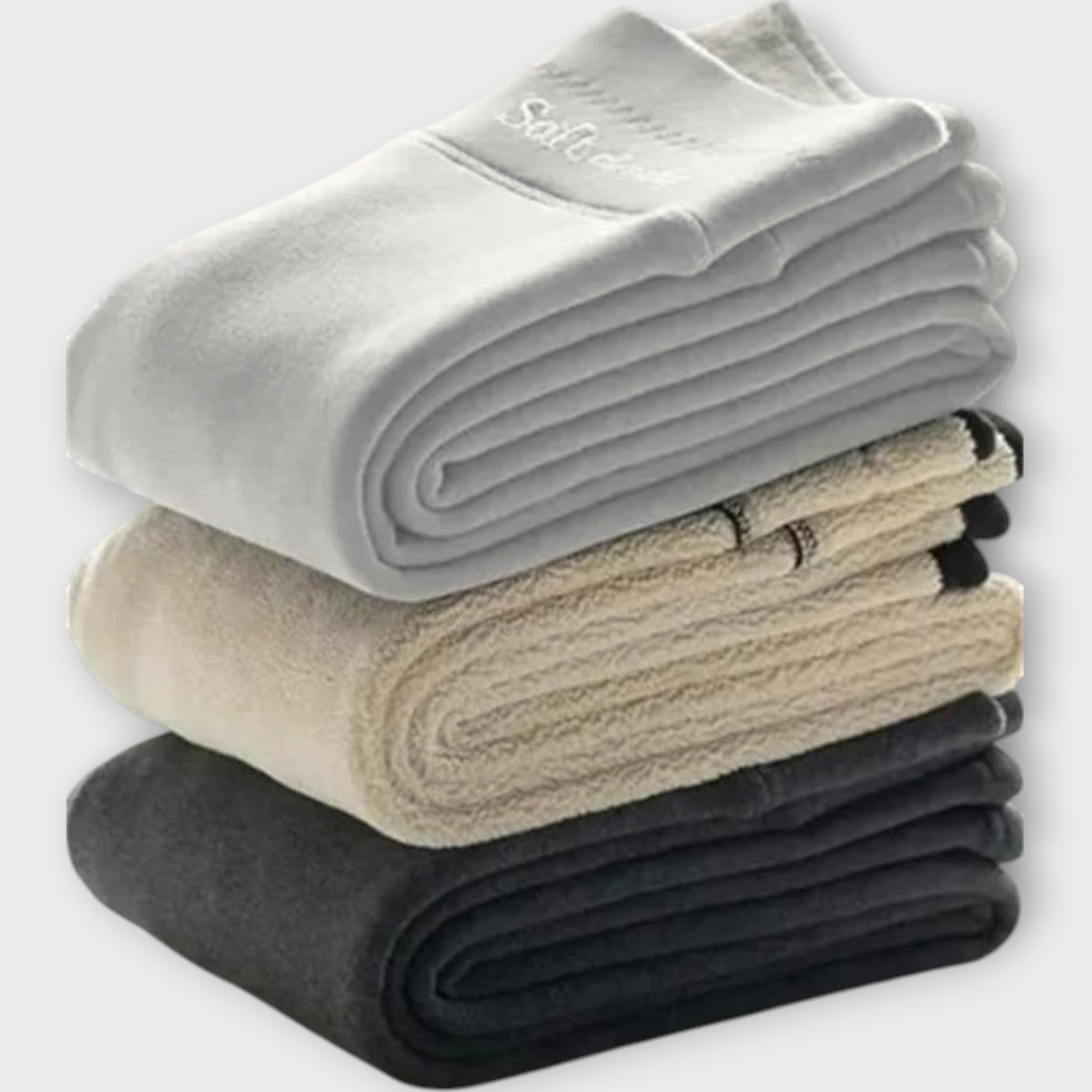 Pantalon d'hiver gris foncé Danoir Paris FR971 Nordelle, coupe élégante et moderne, porté avec un pull en laine.