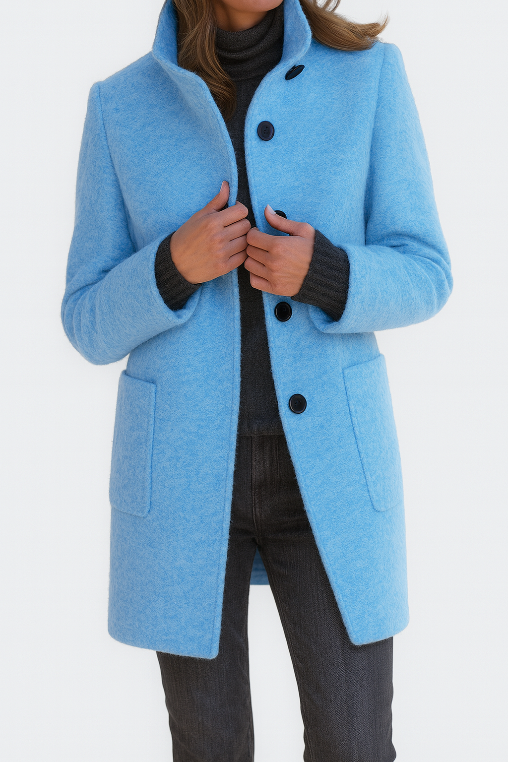 Veste d'hiver élégante Danoir Paris Stella FR975 gris, coupe stylish et détails sophistiqués pour un look chic et chaud.