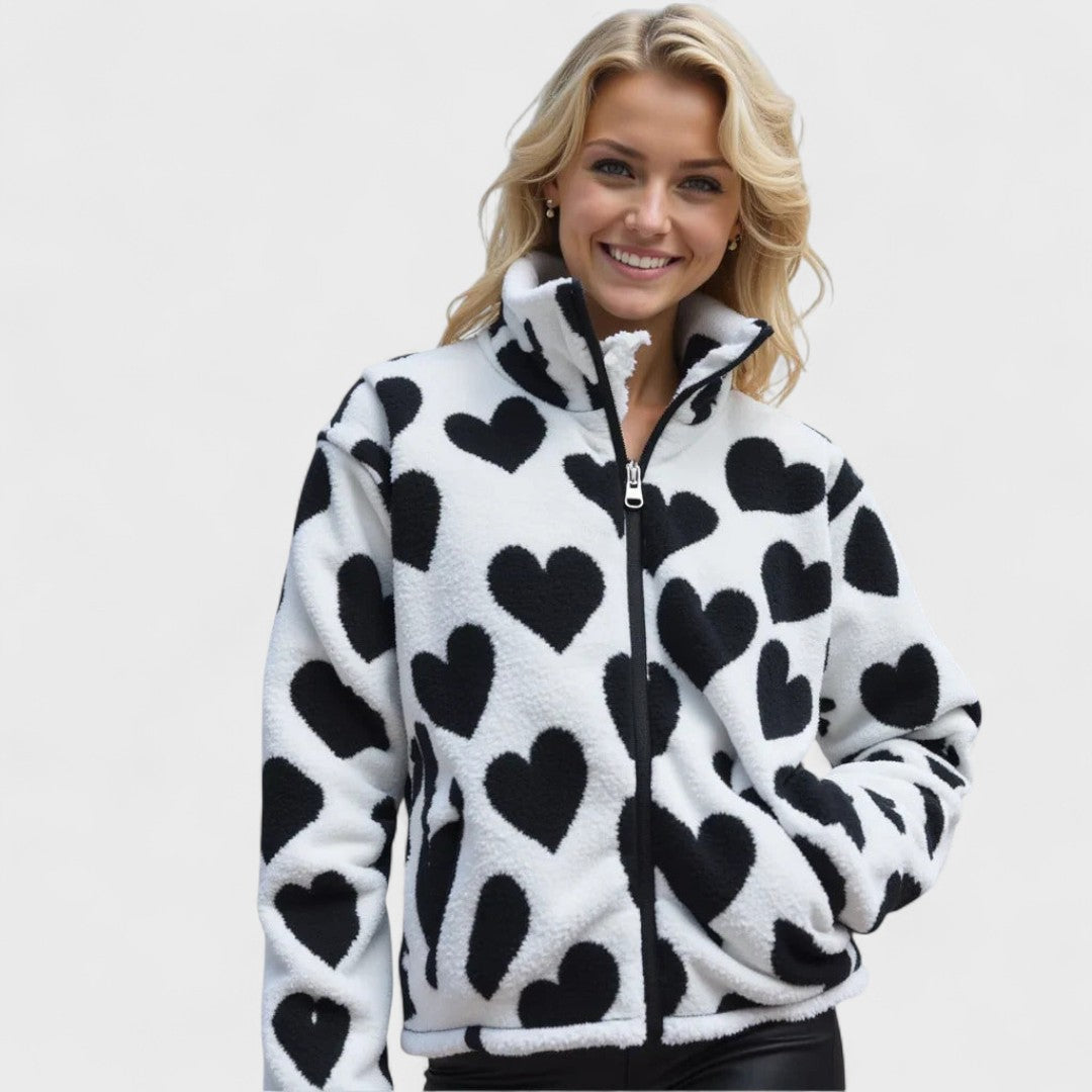 Veste réversible élégante Katharina de Danoir Paris en noir, veste chic pour femmes, image montrant le design reversible et la coupe.
