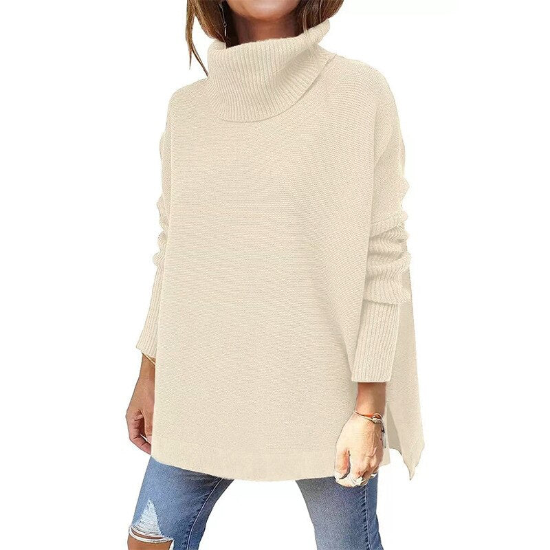 Pull beige Danoir Paris Neryssa, chic et douillet, porté, montrant le tissu doux et le style élégant.