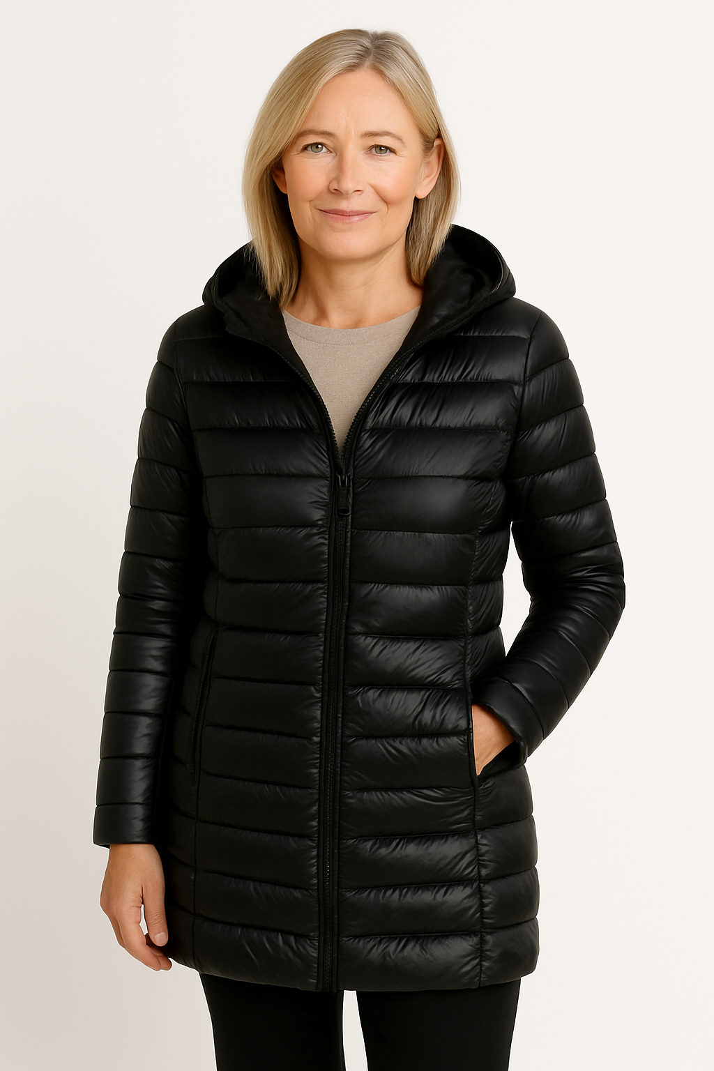 Veste ultra légère Aurora de Danoir Paris, élégante, en tissu bleu, pour femme, style moderne et confortable.