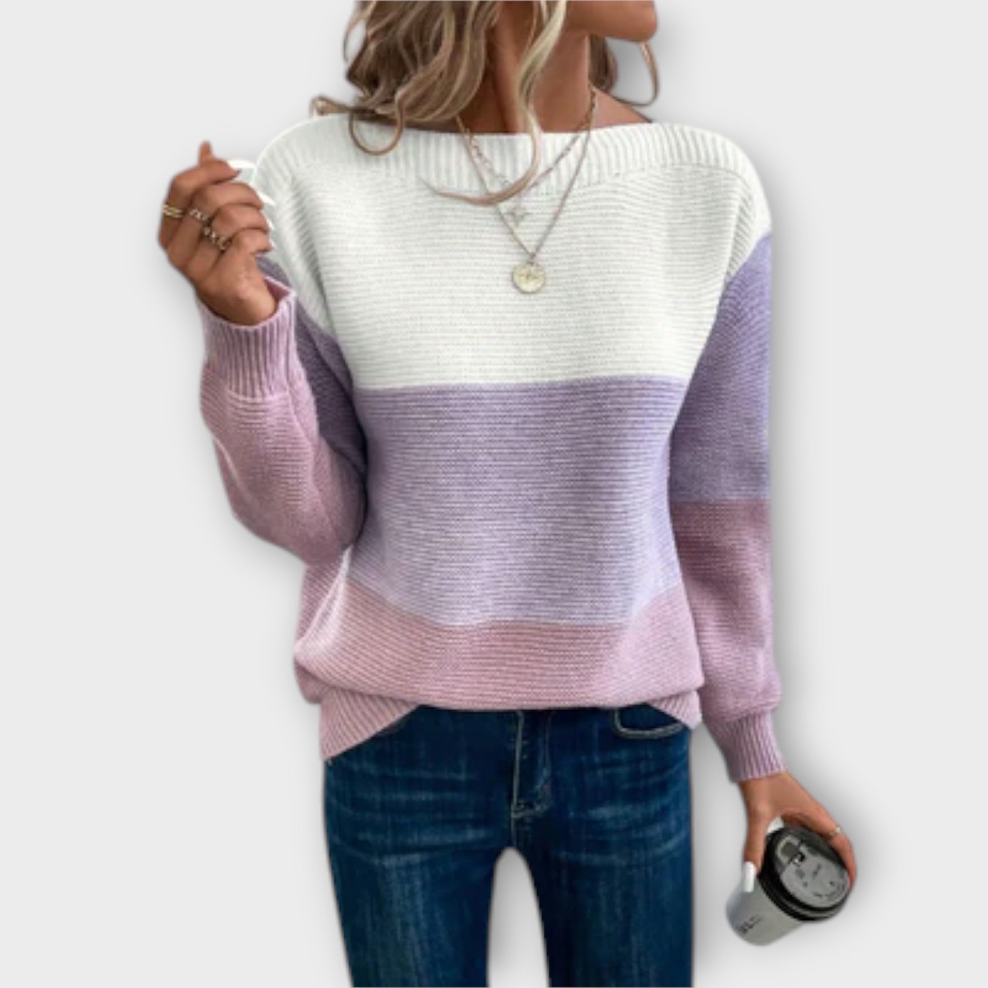 Pull tricolore Danoir Paris Elisabet, pull élégant en vert avec motifs modernes, pour un style chic et confortable.