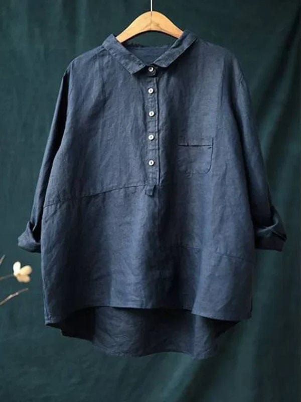Blouse Linne élégante Danoir Paris Elvie, en tissu léger jaune, parfait pour l'été, avec coupe fluide et détails raffinés.
