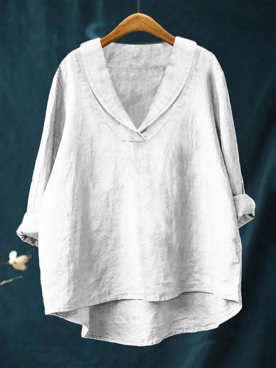 Chemise d'été en lin jaune Samantha de Danoir Paris, vue de face, tissu léger et élégant pour femme.