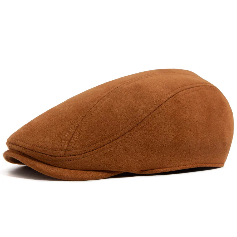 Chapeau Bloom™ Klassiek Suède Barret gris de Danoir Paris, style classique avec bord large en daim.