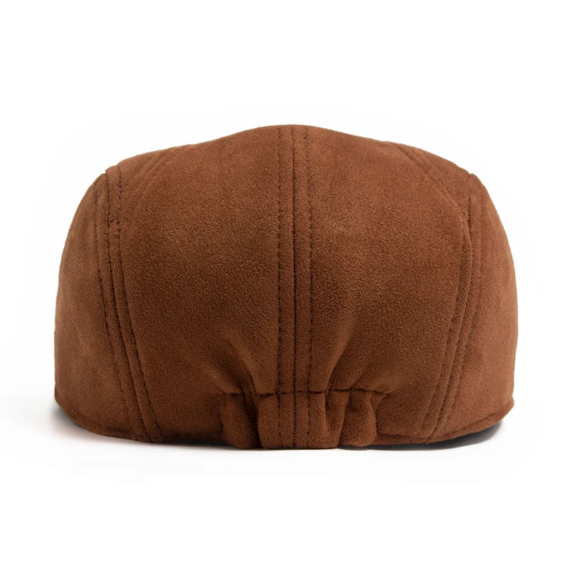 Beret en suède gris Bloom™ Klassiek de Danoir Paris, vue de face avec détails de texture et finition élégante.