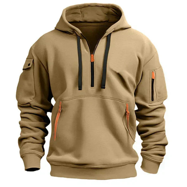 Sweat à capuche Danoir Paris™ gris clair, chaud et confortable, avec capuche et manches longues, en tissu doux.
