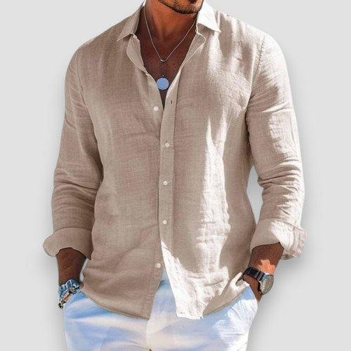 Chemise d'été légère Danoir Paris Christophe en gris, tissu fluide et confortable pour homme.