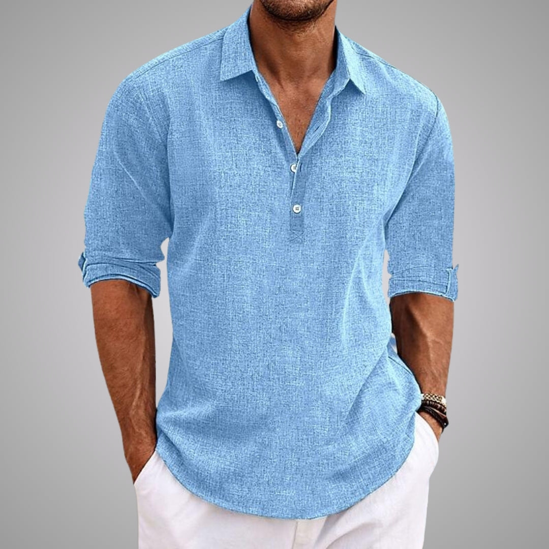 Chemise décontractée gris Danoir Paris pour homme, tissu confortable et style élégant.