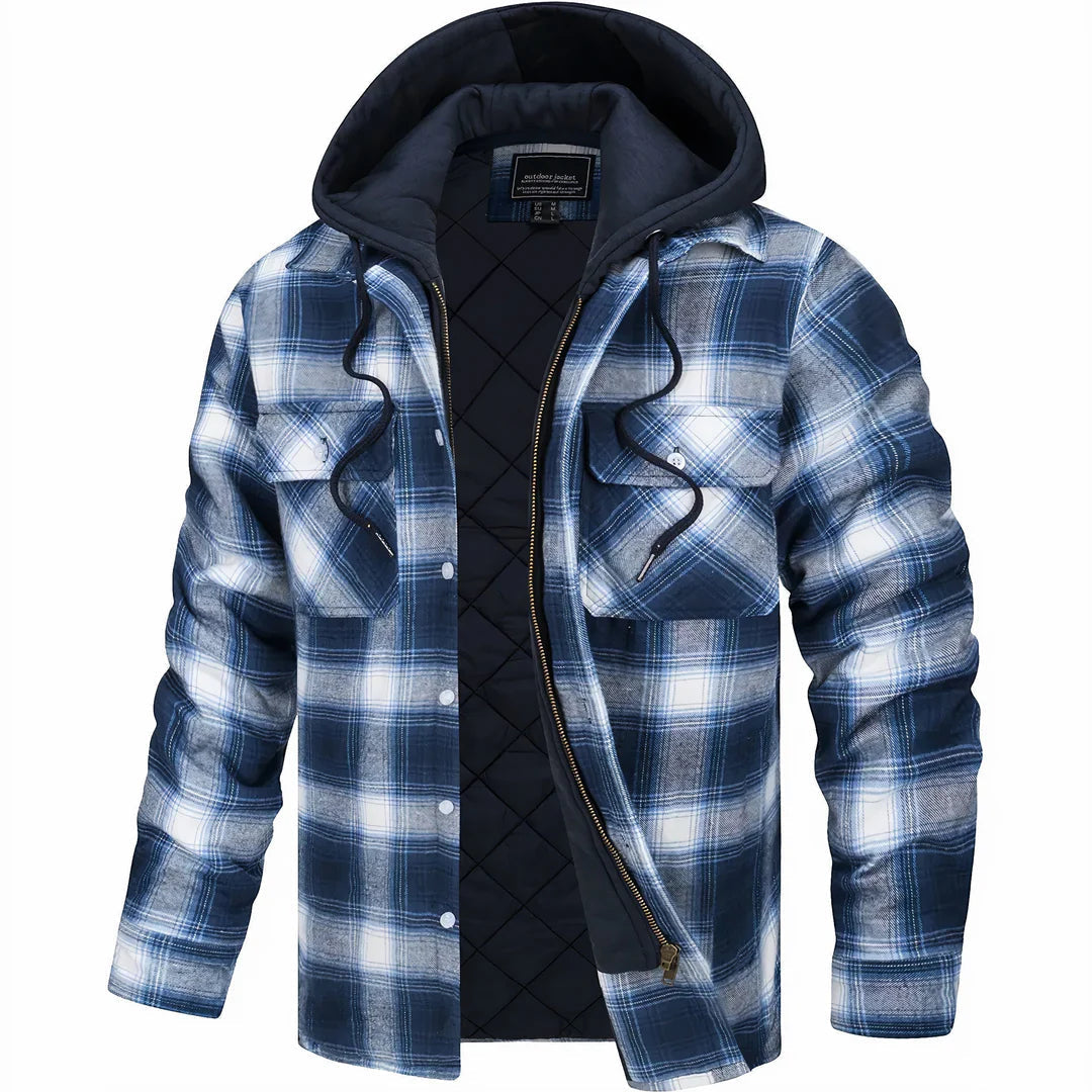 Manteau chaud pour homme Danoir Paris en mélange de laine gris, coupe élégante et tissu épais pour l'hiver.