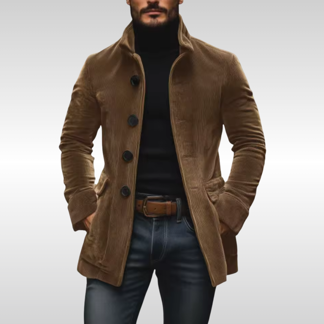 Veste en velours côtelé gris Danoir Paris pour femme, détail de la texture douce et tissu élégant.