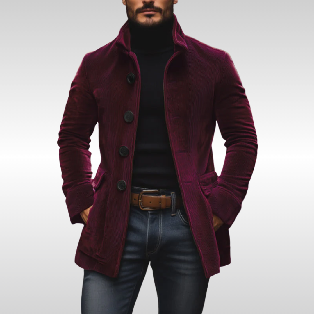 Veste en velours côtelé gris Danoir Paris pour femme, détails de texture et coupe élégante visible sur l'image.