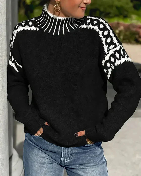 Pull maille gris Elise™ de Danoir Paris, élégant et confortable, affiché porté sur une mannequin.