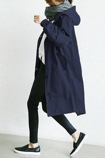 Manteau trench élégant Danoir Paris Mandy gris, déperlant, coupe classique, parfait pour un style sophistiqué et pratique.