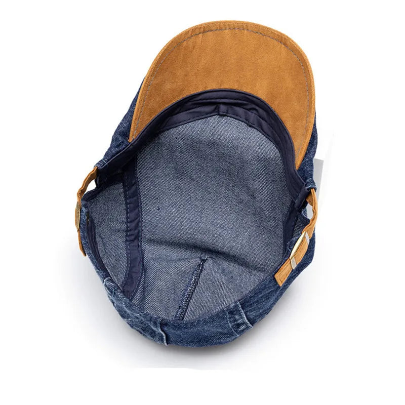 Collier vintage réglable pour chien Bloom™ Danoir Paris en tissu bleu ciel avec boucle métallique.