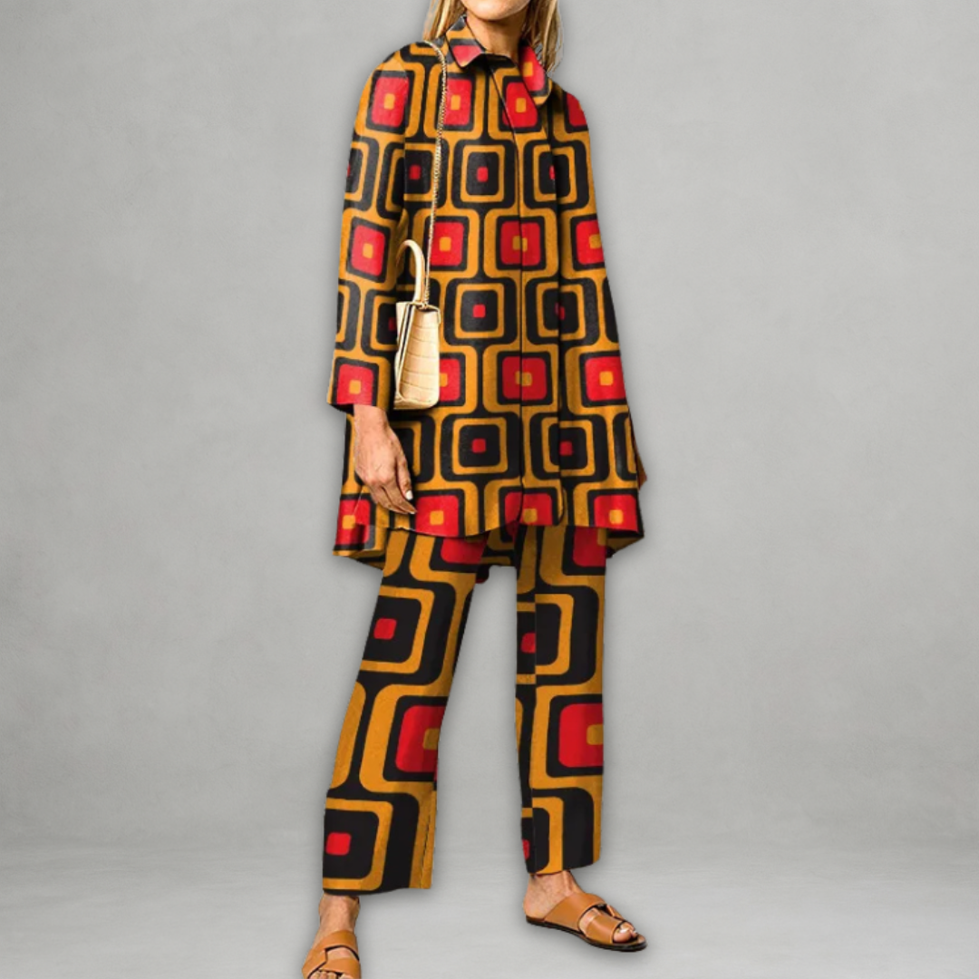 Ensemble de deux pièces Heressence Danoir Paris Zavira avec motifs menthe, tissu doux et coupe élégante.